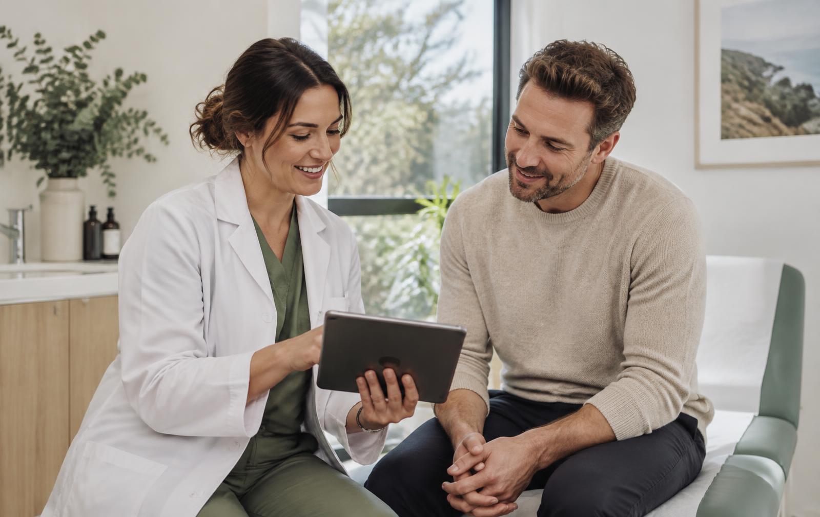 Clinician discussing a personalised health plan
