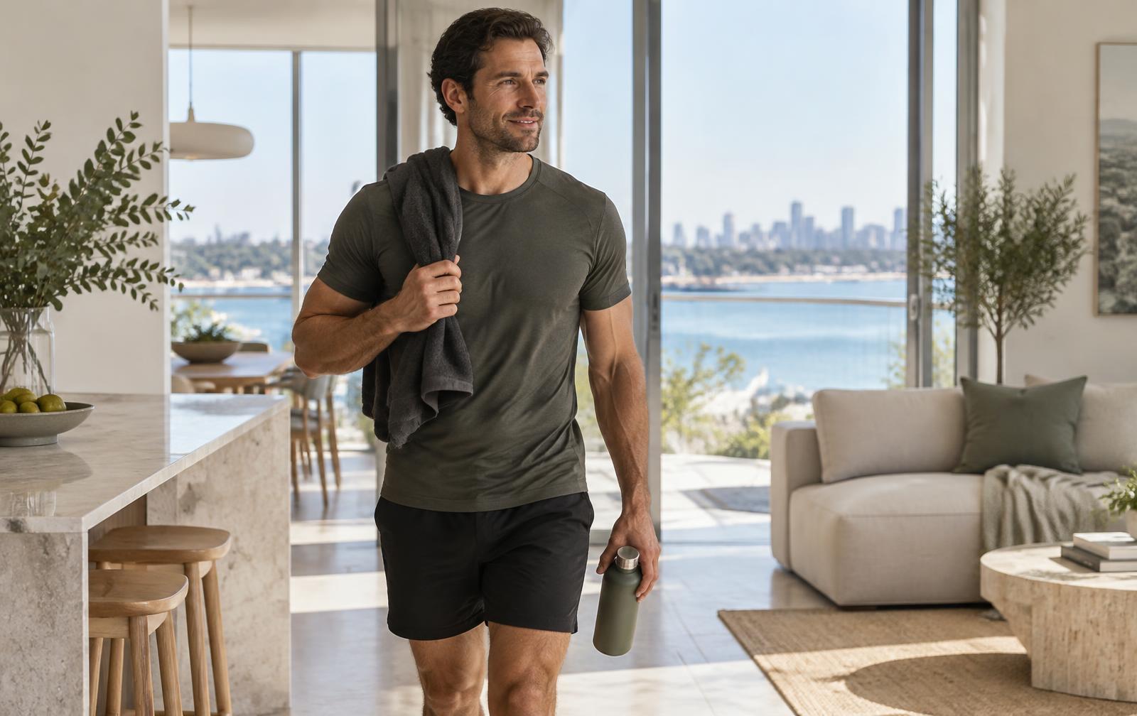 Active man after a morning workout